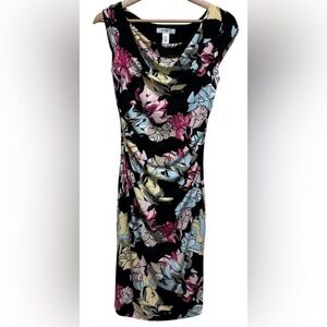 White House Black Market Floral Cowl Neck Sheath Dress – Size XXS NWT